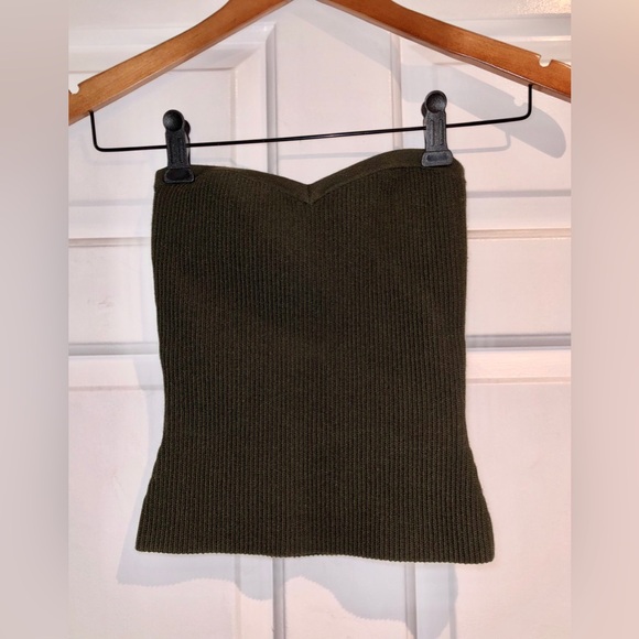 Babaton Strapless Sweetheart Ribbed Tube Top - Army Green - Picture 12 of 12